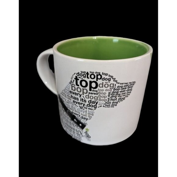 Enesco Wild About Words Retriever dog  Mug 14 OZ Dominique Vari  white green - Picture 2 of 9